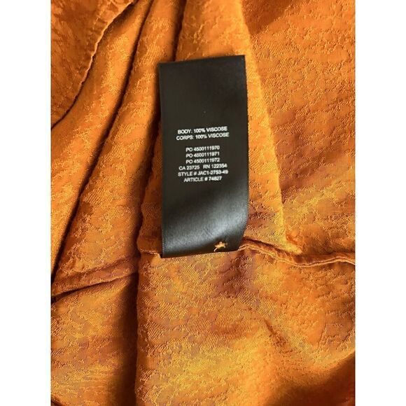 BABATON ARITZIA Vandely Burnt Orange Button Down Long Sleeve Neck Tie Sz Med - Picture 7 of 7